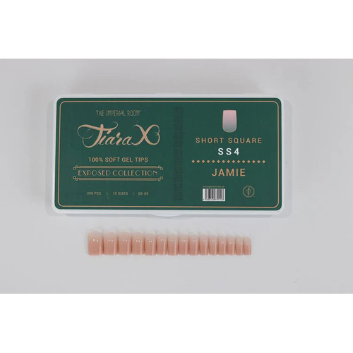 TiaraX Gel X Soft Tips Nails Colored Tips Box EXPOSED Collection #SS4 Jamie Short Square 300pcs