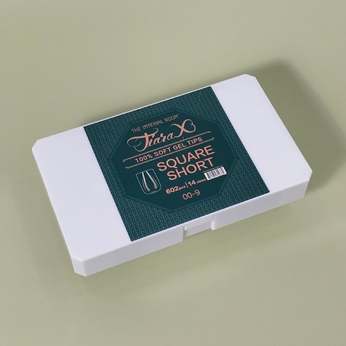 TiaraX - Gel X Soft Tips Nails Clear Box - Square Short 602pcs