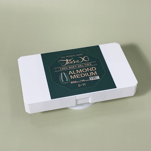 TiaraX - Gel X Soft Tips Nails Clear Box - Almond Medium 602pcs