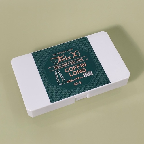 TiaraX - Gel X Soft Tips Nails Clear Box - Coffin Long 602pcs