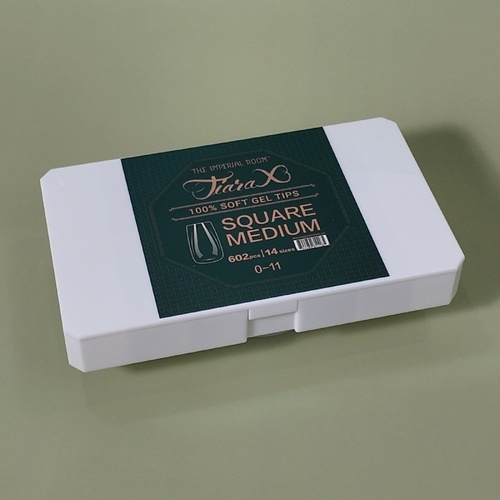 TiaraX - Gel X Soft Tips Nails Clear Box - Square Medium 602pcs
