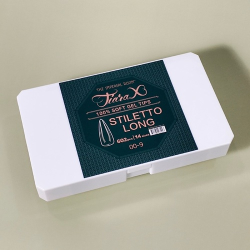 TiaraX - Gel X Soft Tips Nails Clear Box - Stiletto Long 602pcs