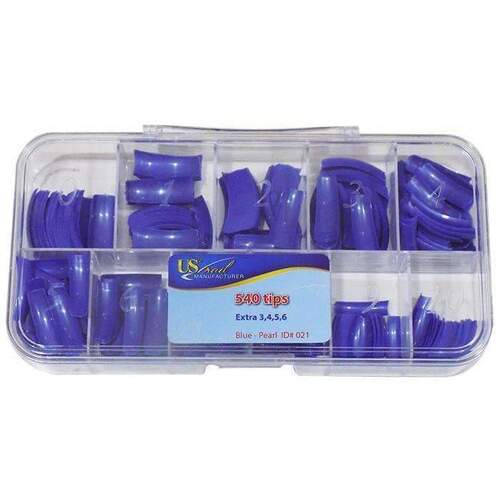 US NAIL - Nail Tip Box - Blue (540 Tips)