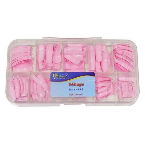 US NAIL - Nail Tip Box - Light Pink (540 Tips)