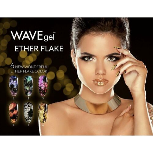 Wave Gel Ether Flake Nail Art Polish Glitter Foil Flake Chip Paillette Stickers