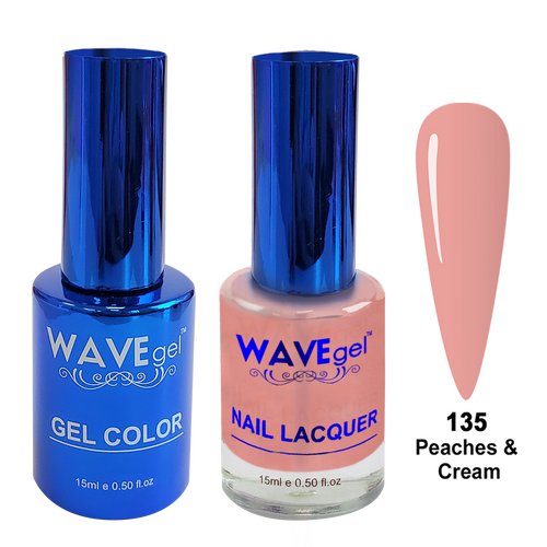 Wave WR135 Peaches & Cream - Royal Collection Gel Polish & Nail Lacquer Duo 15ml