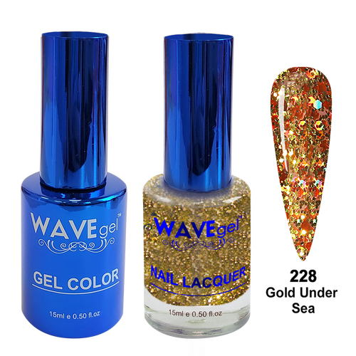Wave WR228 Gold Under Sea - Royal Collection Gel Polish & Nail Lacquer Duo 15ml