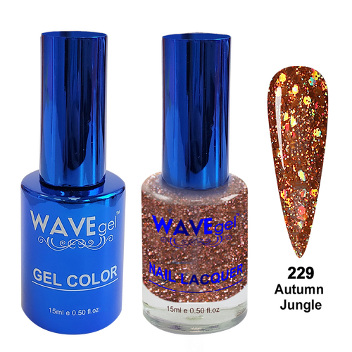 Wave WR229 Autumn Jungle - Royal Collection Gel Polish & Nail Lacquer Duo 15ml