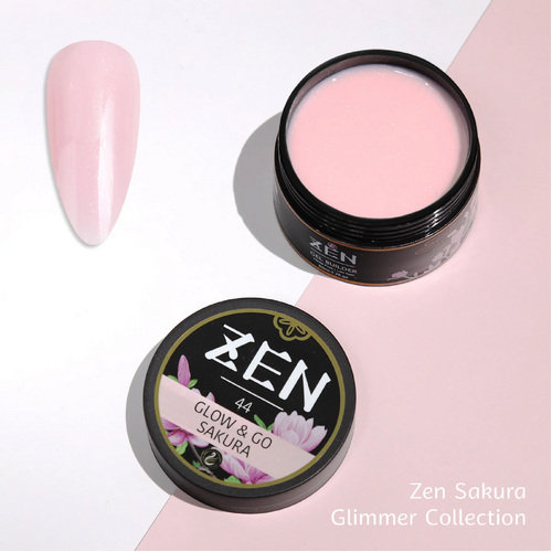 ZEN Builder Hard Gel Nail - #44 Glow&Go sakura - Sakura Glimmer Collection - 50ml