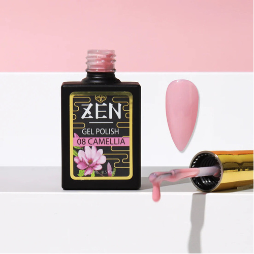 ZEN - Milky Gel Nails Polish - #08 Camellia - Japanese Garden Collection - 15ml