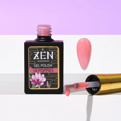 ZEN - Milky Gel Nails Polish - #18 Poppies - Winter Garden Collection - 15ml