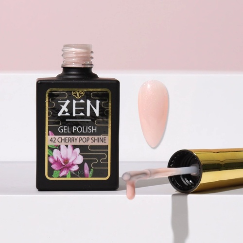 ZEN - Milky Gel Nails Polish - #42 Cherry Pop Shine - Sakura Glimmer Collection - 15ml