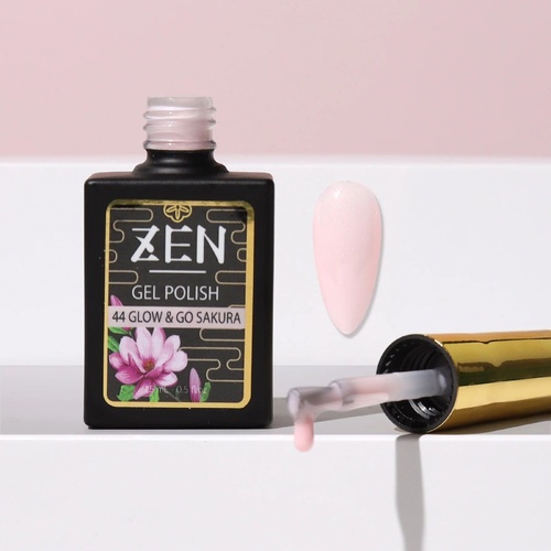 ZEN - Milky Gel Nails Polish - #44 Glow&Go Sakura - Sakura Glimmer Collection - 15ml