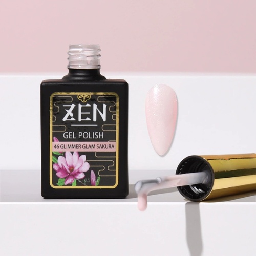 ZEN - Milky Gel Nails Polish - #46 Glimmer Glam Sakura - Sakura Glimmer Collection - 15ml