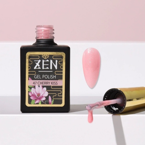 ZEN - Milky Gel Nails Polish - #47 Cherry Kiss - Sakura Glimmer Collection - 15ml