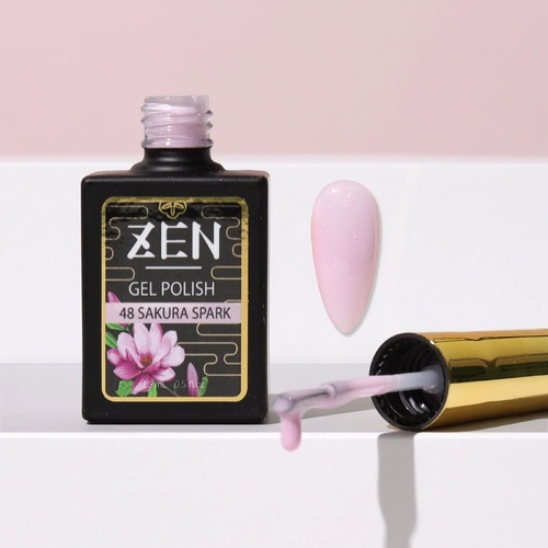 ZEN - Milky Gel Nails Polish - #48 Sakura Spark - Sakura Glimmer Collection - 15ml