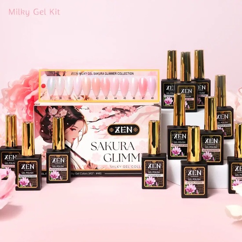 ZEN | Milky Gel Nail Polish Sakura Glimmer Collection #37 - #48