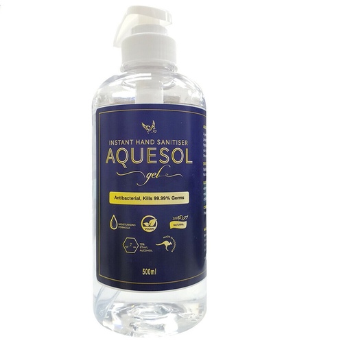 Aquesol 70% Alcohol Instant Hand Sanitiser Gel Sanitizer KILLS 99.9% GERMS 500ml
